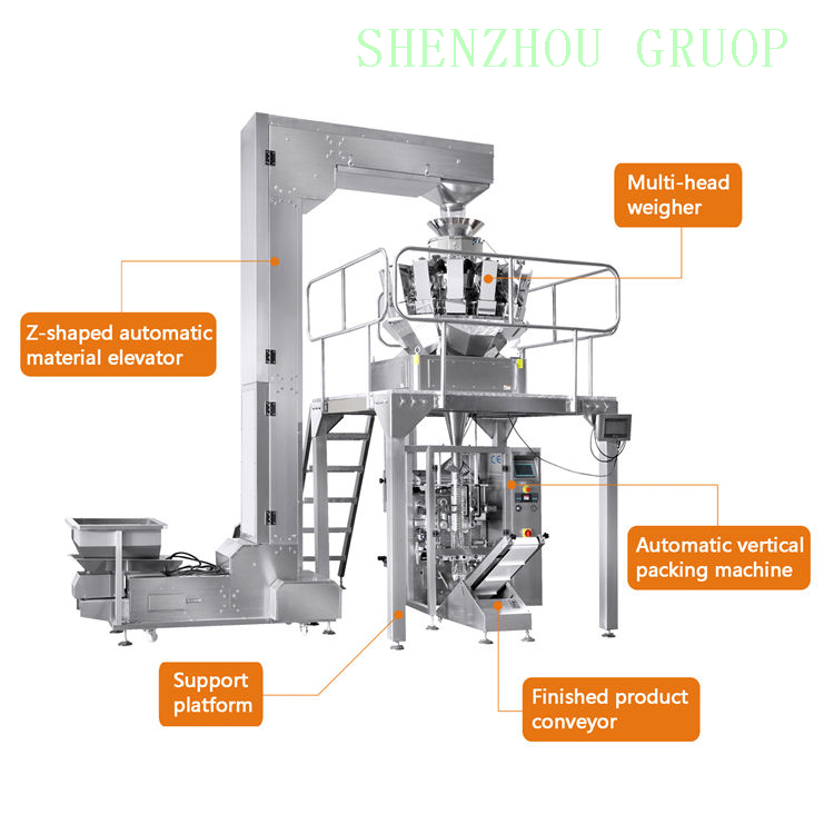Automatic Multi-Function Rotary Chips French Fries Snacks Packing Machine Line